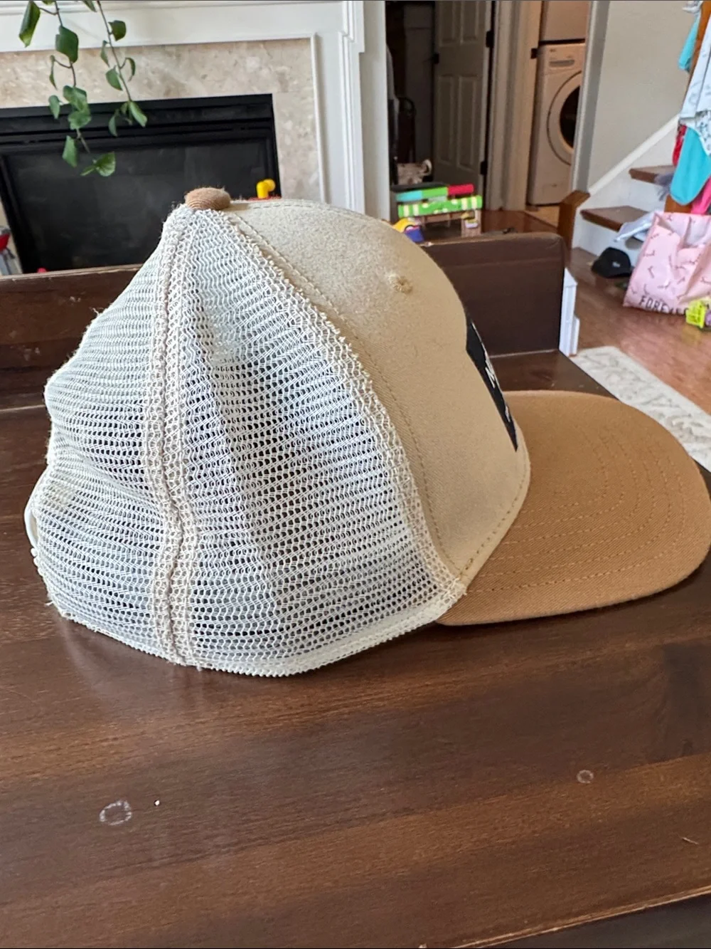 The North Face Beige and Brown Mesh Trucker Hat
